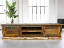Load image into Gallery viewer, Recycled wood TV cabinet with 2 doors