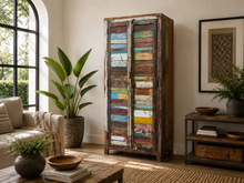 Charger l'image dans la galerie, Armoire Almira 2 portes en bois recyclé