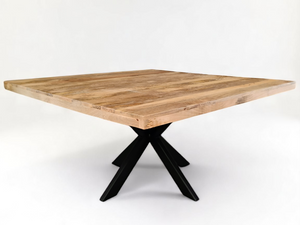 Table à diner carrée en bois de manguier