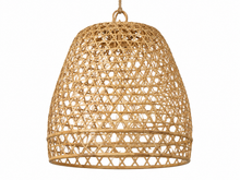 Load image into Gallery viewer, Abat-jour cage à poule en bambou tressé ajouré, forme de cloche évasée