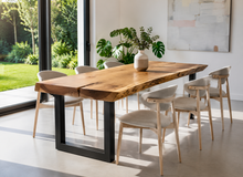 Load image into Gallery viewer, Live edge dining table made of solid Suar wood