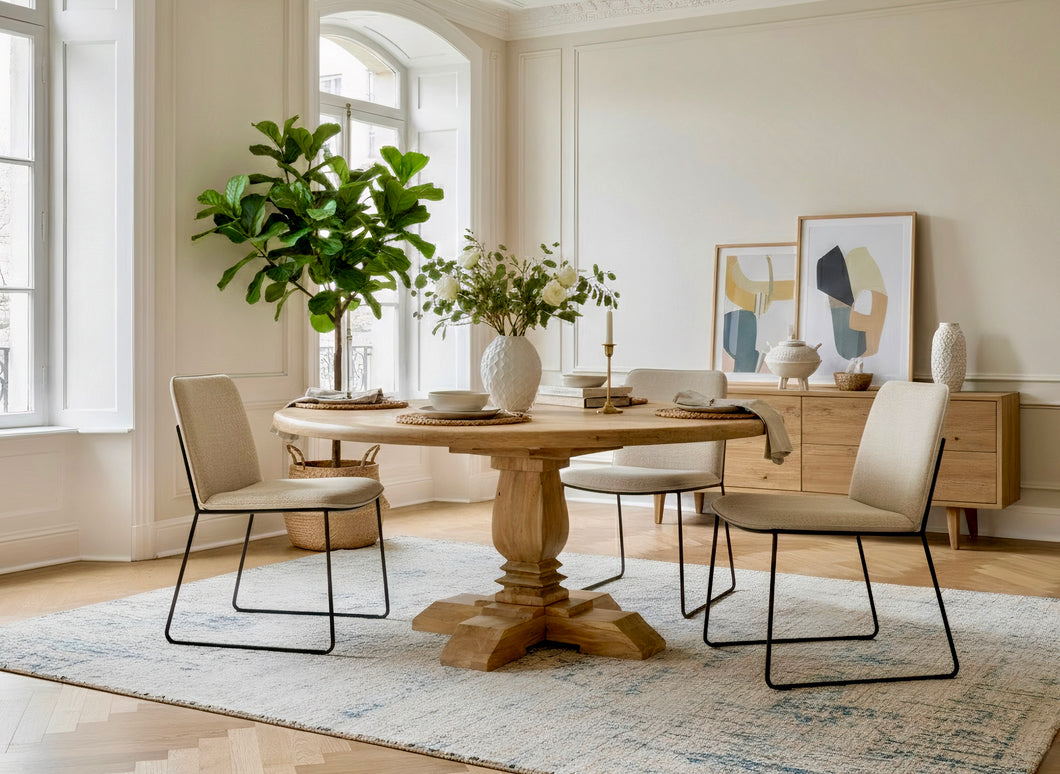 Round mango wood table Montauk