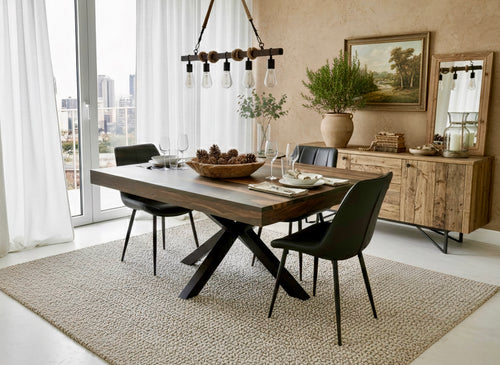 Square rosewood dining table