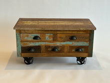 Load image into Gallery viewer, Coffee table with recycled wood drawers