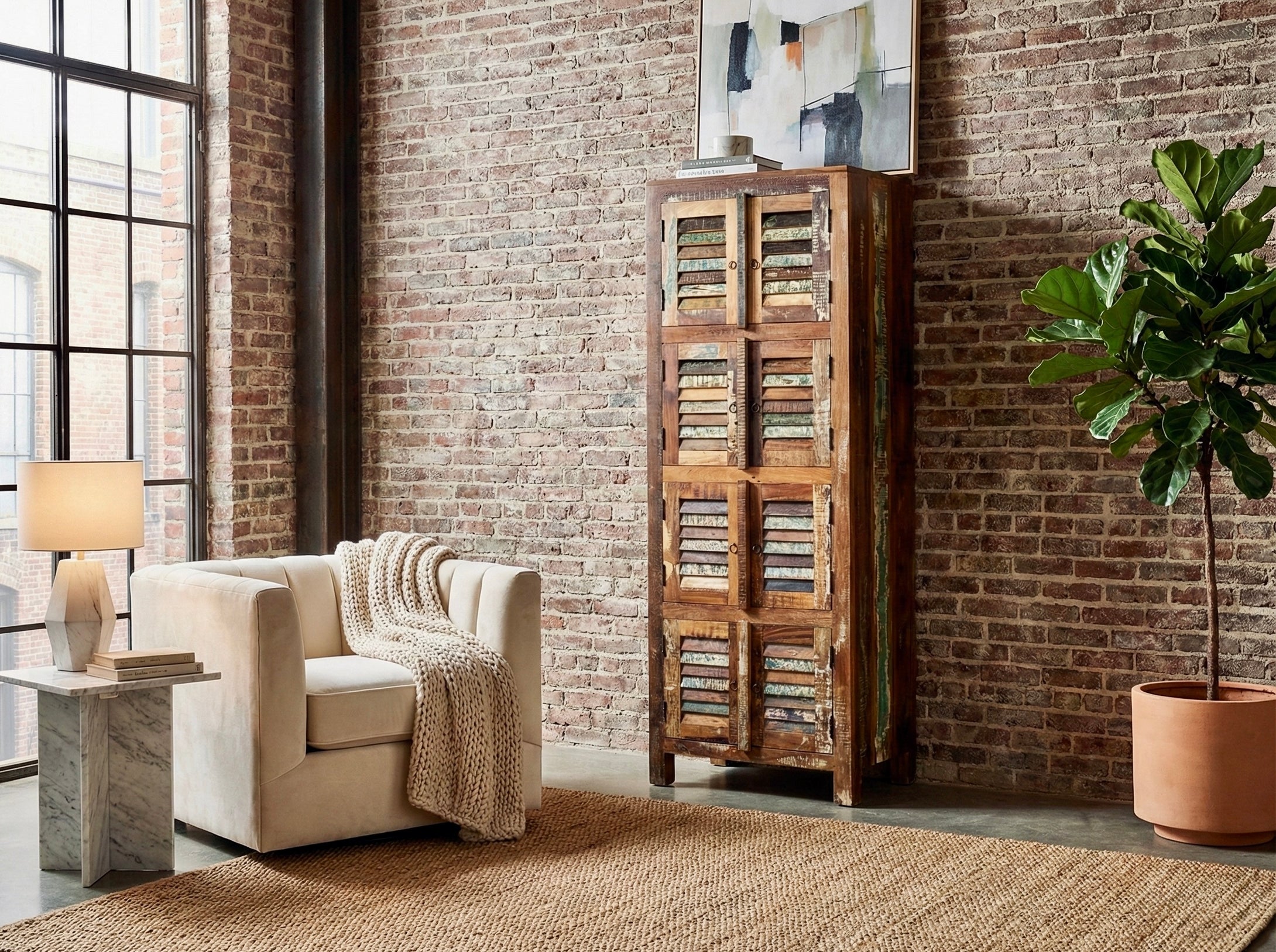 Armoire 8 portes Balan en bois recyclé