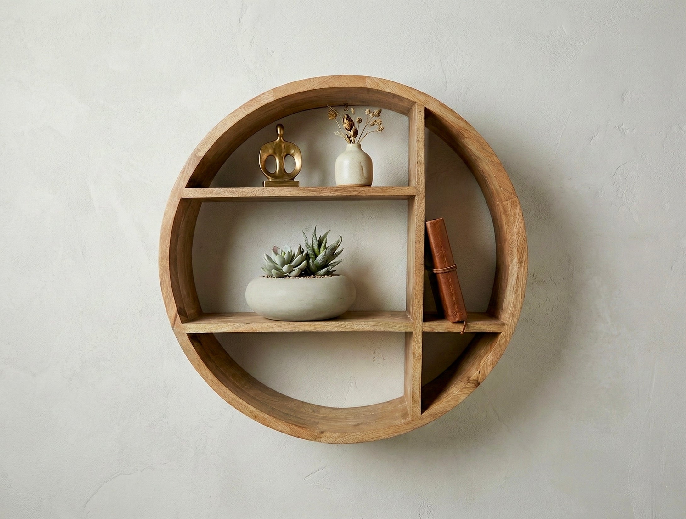 Etagere Ronde en bois de manguier