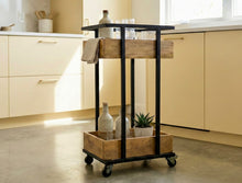 Load image into Gallery viewer, Mango wood trolley