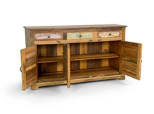 Charger l'image dans la galerie, Buffet Saby en bois recyclé — détail des tiroirs