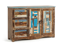 Charger l'image dans la galerie, Buffet Almora en bois recyclé — détail des tiroirs