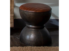 Load image into Gallery viewer, Metal and leather stool