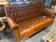 Load image into Gallery viewer, Leather and wood armchair 2 places