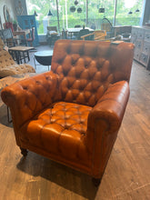 Load image into Gallery viewer, Leather and wood armchair 2 places
