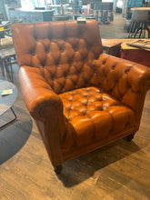 Load image into Gallery viewer, Leather and wood armchair 2 places