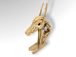 Wooden horse head