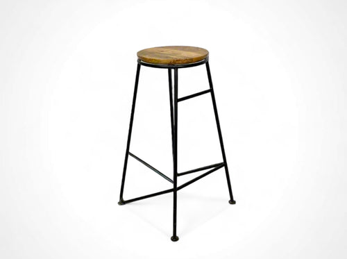 Wood and metal stool