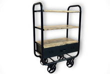 Load image into Gallery viewer, Mango wood and metal trolley