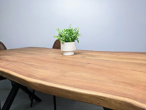 Acacia live edge dining table 55 to 120 in.