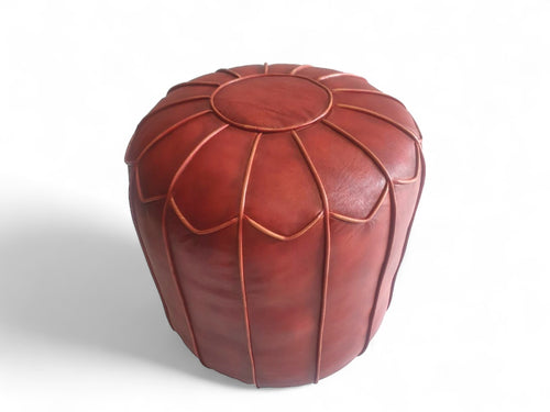 Malo leather pouffe