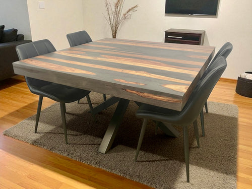 Square rosewood dining table