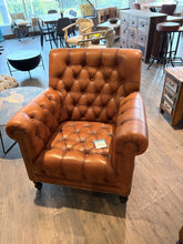 Load image into Gallery viewer, Leather and wood armchair 2 places