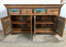 Load image into Gallery viewer, Sideboard with 4 drawers and 4 doors in recycled wood