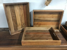 Load image into Gallery viewer, Square tray in recycled wood