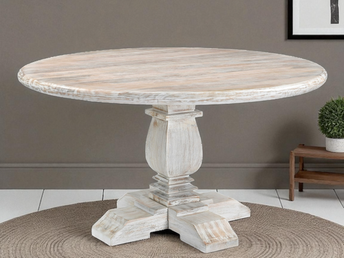 Montauk white round table