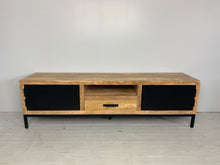 Load image into Gallery viewer, TV cabinet in mango wood and black metal