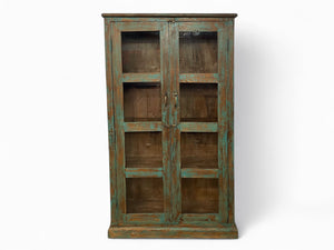 Armoire Antique vitrée bleue