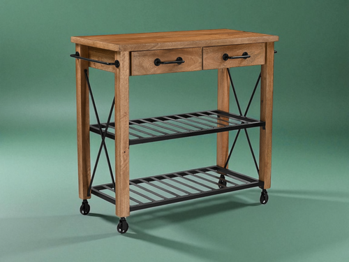 Mango wood trolley