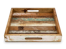 Load image into Gallery viewer, Square tray in recycled wood
