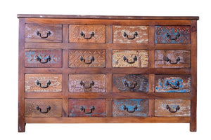 Chest of drawers in recycled teak wood