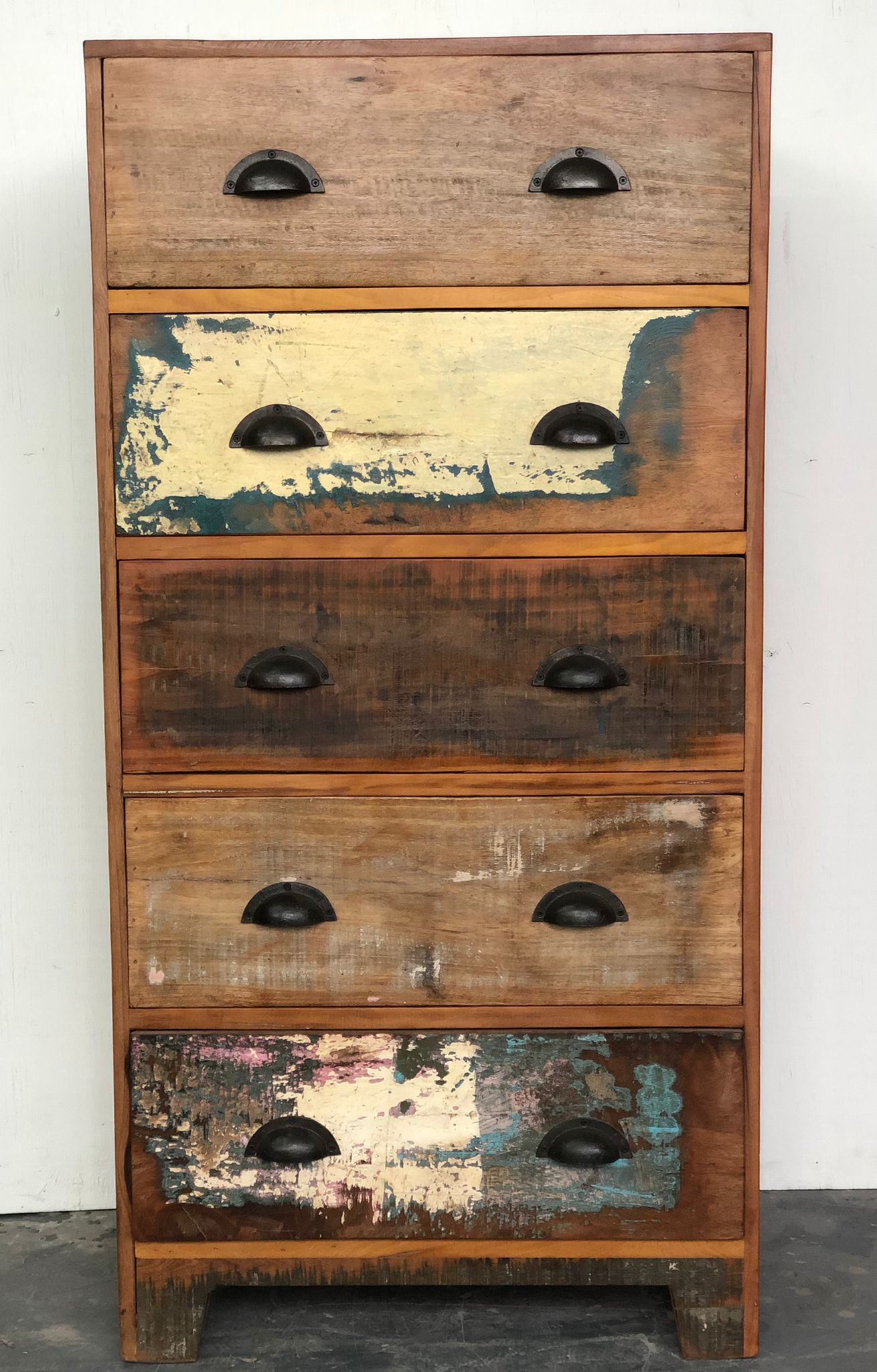 Recycled wood chest of drawers