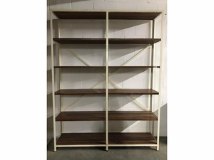 Bookcase in rosewood and metal