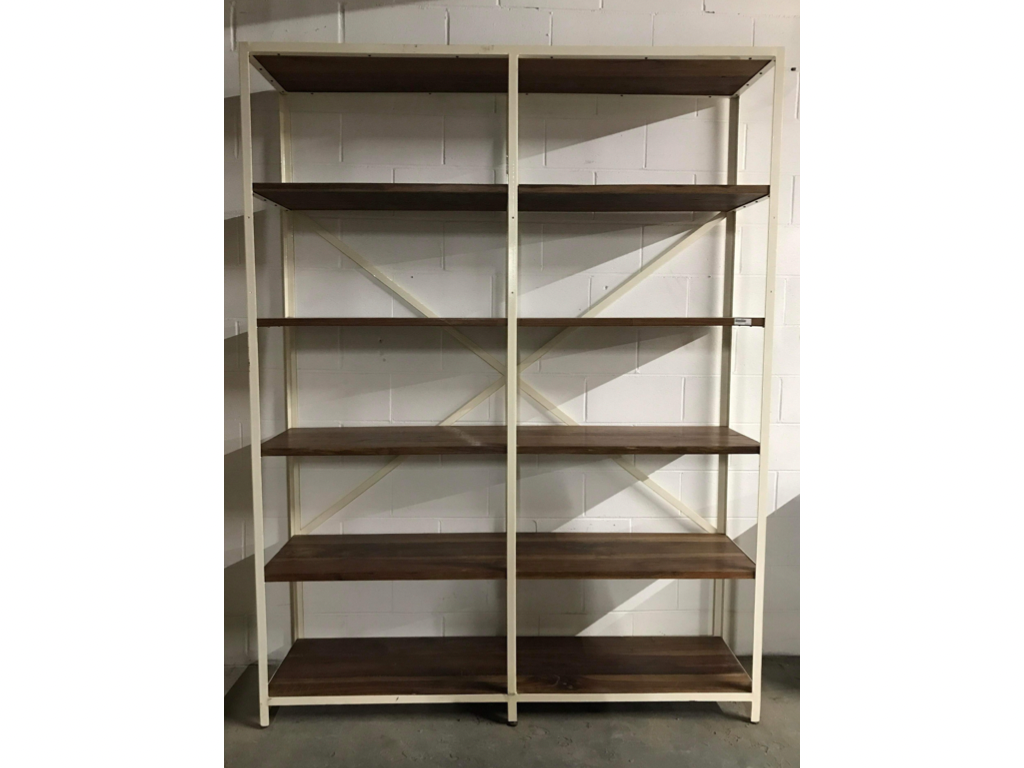 Bookcase in rosewood and metal