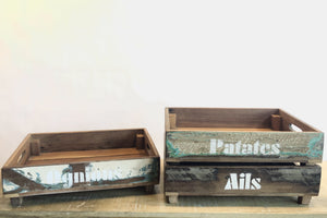 Recycled wood vegetable box