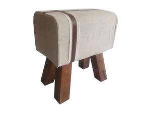 Canvas and leather stool