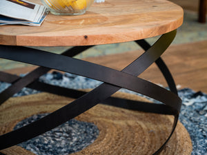 Industrial round coffee table