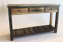 Load image into Gallery viewer, Console 3 drawers in recycled wood