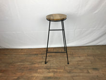 Load image into Gallery viewer, Wood and metal stool