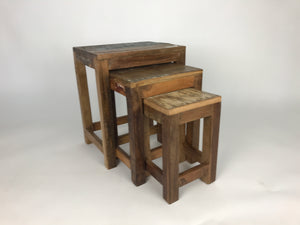 Recycled wood nesting table