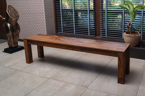 Rosewood bench with wooden legs