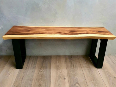 Banc en bois de suar live edge