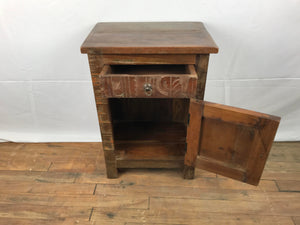 Bedside table in recycled teak wood
