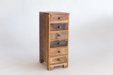 Load image into Gallery viewer, TABLES DE NUIT - Table de chevet six tiroirs en bois recyclé - Espace Meuble