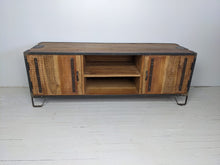 Load image into Gallery viewer, “Urban” industrial 2-door TV cabinet
